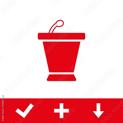 lectern with microphone icon stock vector illustration flat design