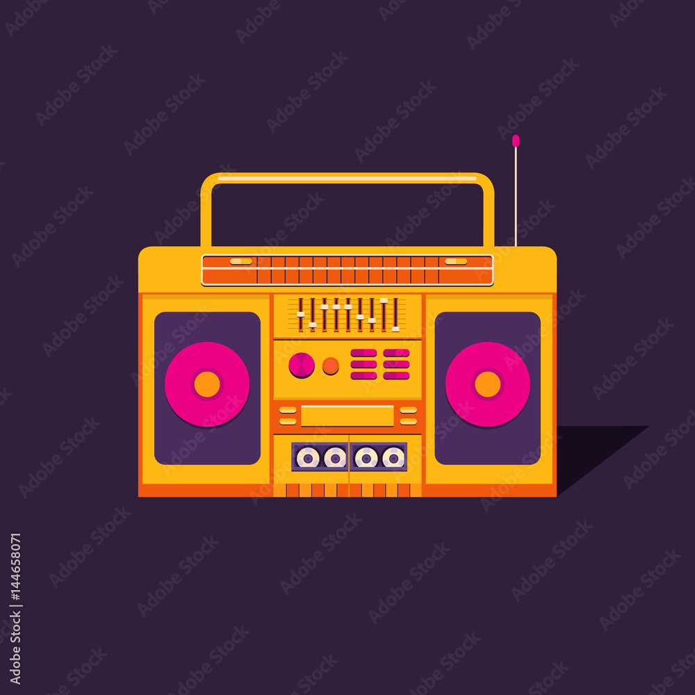 Illustration cassette tape recorder.