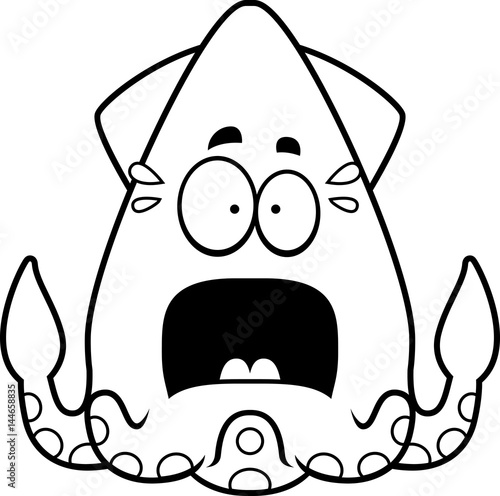 Scared Cartoon Squid