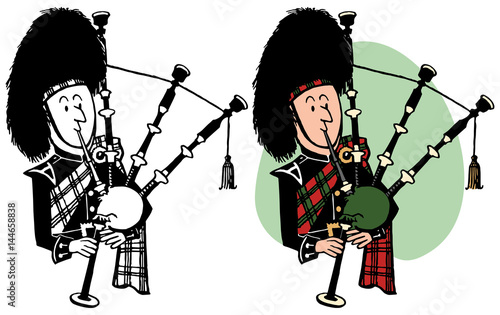 Murais de parede A Scotsman plays the bagpipes