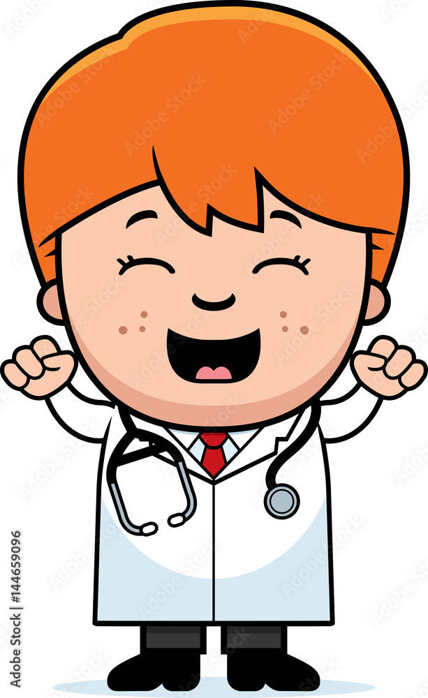 Cartoon Child Doctor Celebrate Cartoon Child Doctor Celebrate