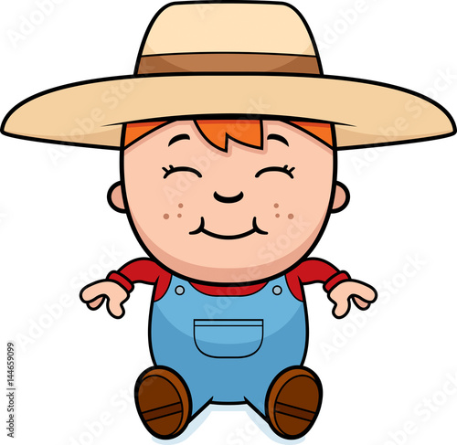 Farmer Child Sitting