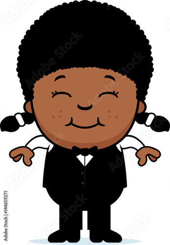 Smiling Cartoon Little Waiter