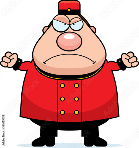 Angry Cartoon Bellhop
