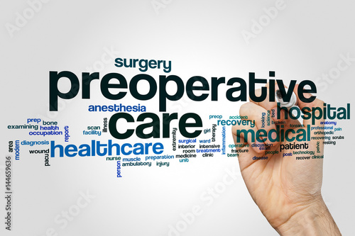 Preoperative care word cloud photo