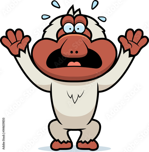Cartoon Macaque Panicking