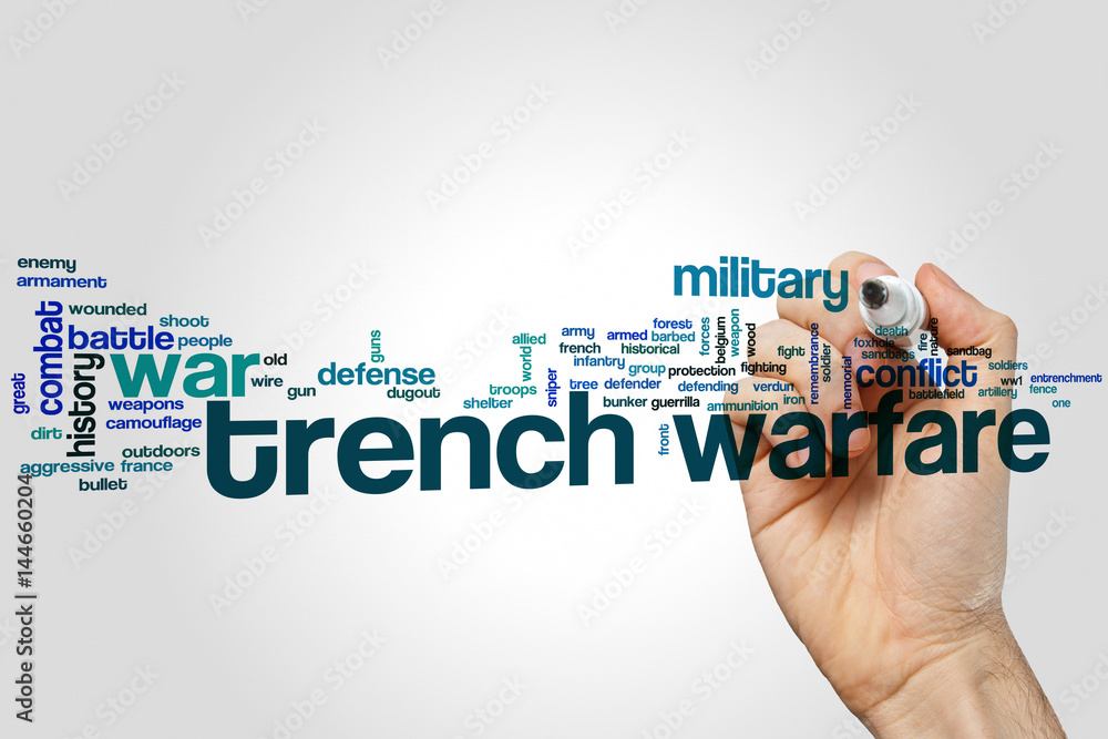 Trench warfare word cloud concept Trench warfare word cloud concept