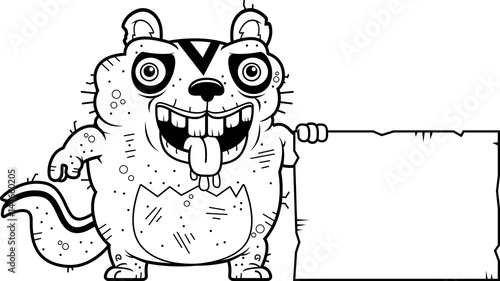 Cartoon Ugly Chipmunk Sign