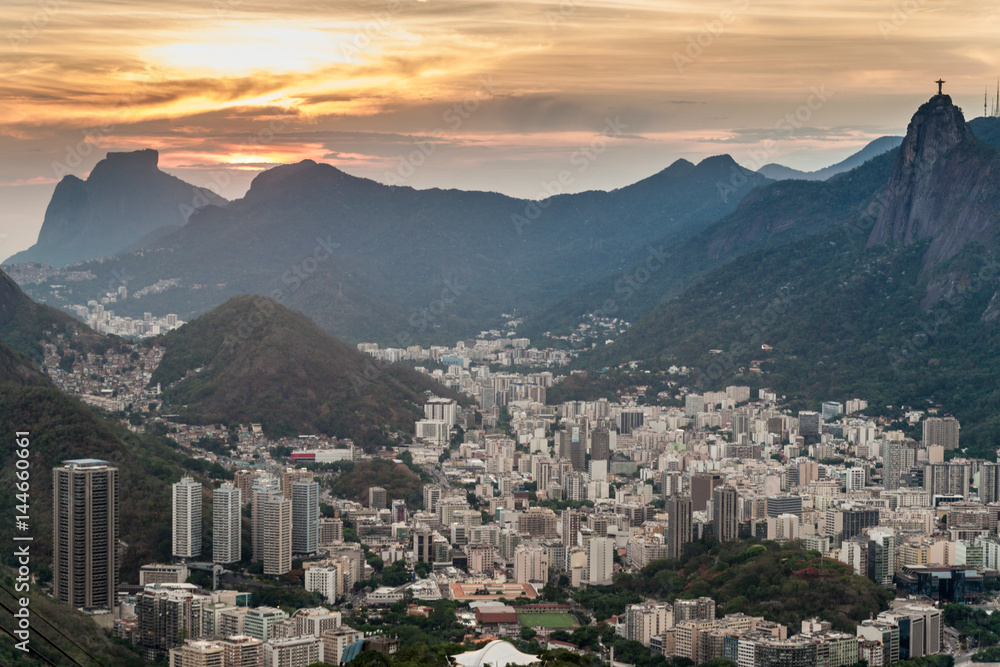 Aerial view of Rio de Janeiro, Brazil. Taken from Sugarloaf mountain.