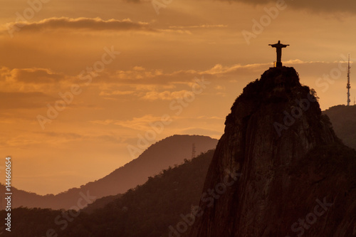  Silhouette of Christ the Reedemer statue, Corcovado, Rio de Janeiro, Brazil photo