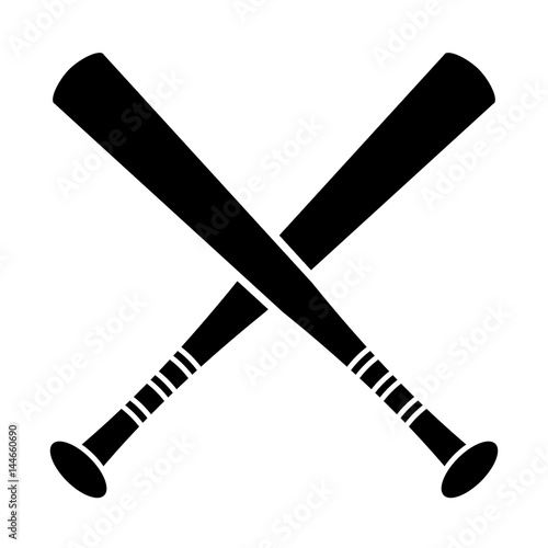 crossed bat baseball sport pictogram vector illustration ep 10