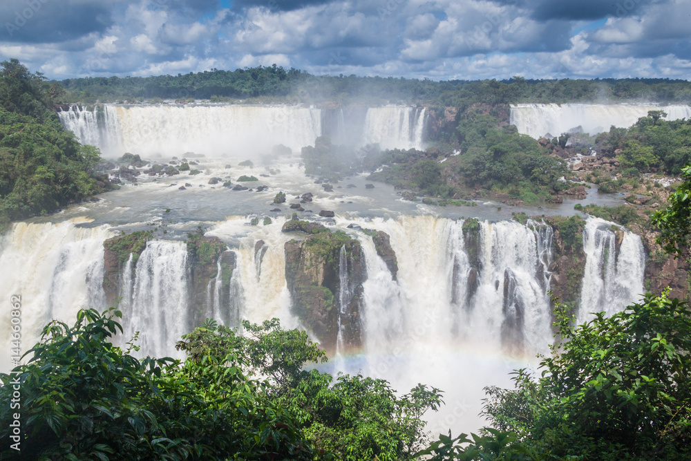 Iguacu (Iguazu) falls on a border of Brazil and Argentina