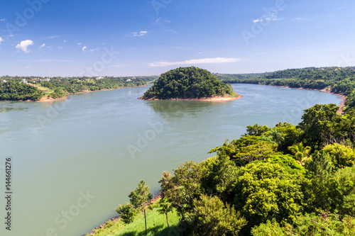 Border river Parana between Brazil and Paraguay