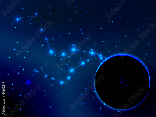 space. Vector illustration for your design. Beautiful, fantastic and magical.