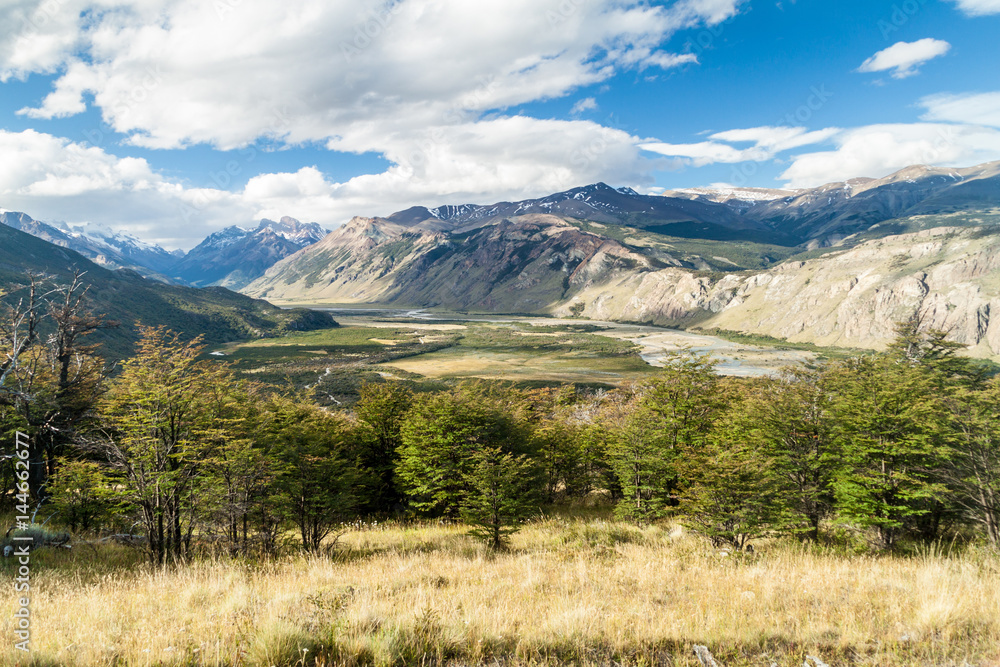 Rio de las Vueltas river valley in National Park Los Glaciares, Patagonia, Argentina Rio de las Vueltas river valley in National Park Los Glaciares, Patagonia, Argentina
