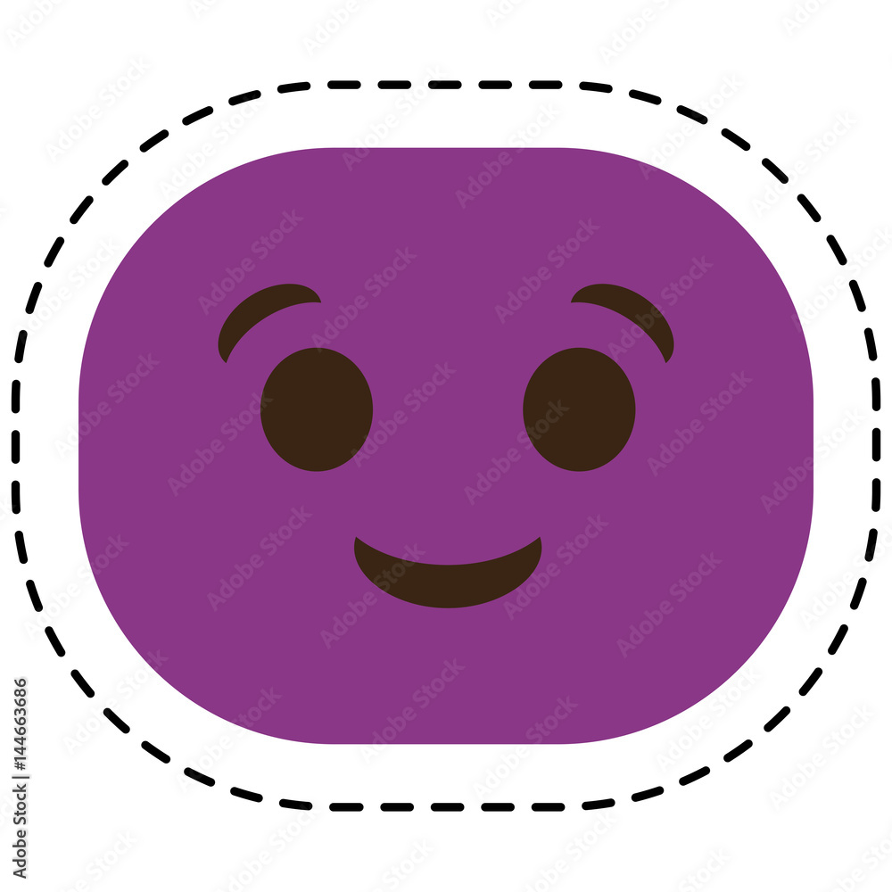 Fototapeta premium happy cartoon face icon over white background. colorful design. vector illustration