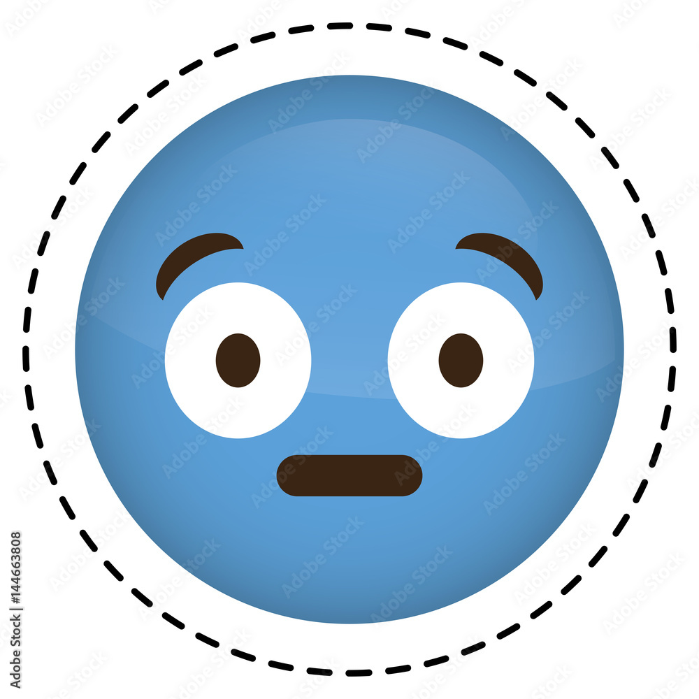 Fototapeta premium surprised cartoon face icon over white background. colorful design. vector illustration