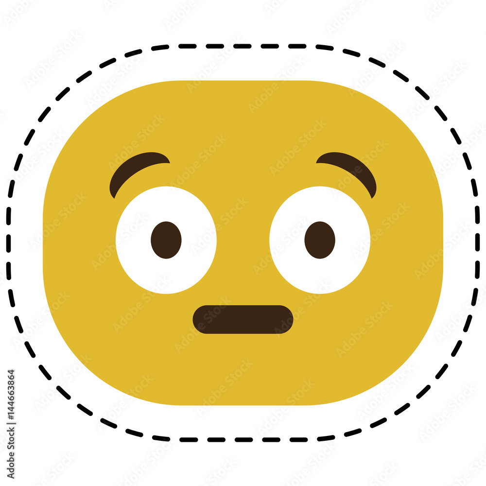 Fototapeta premium surprised cartoon face icon over white background. colorful design. vector illustration