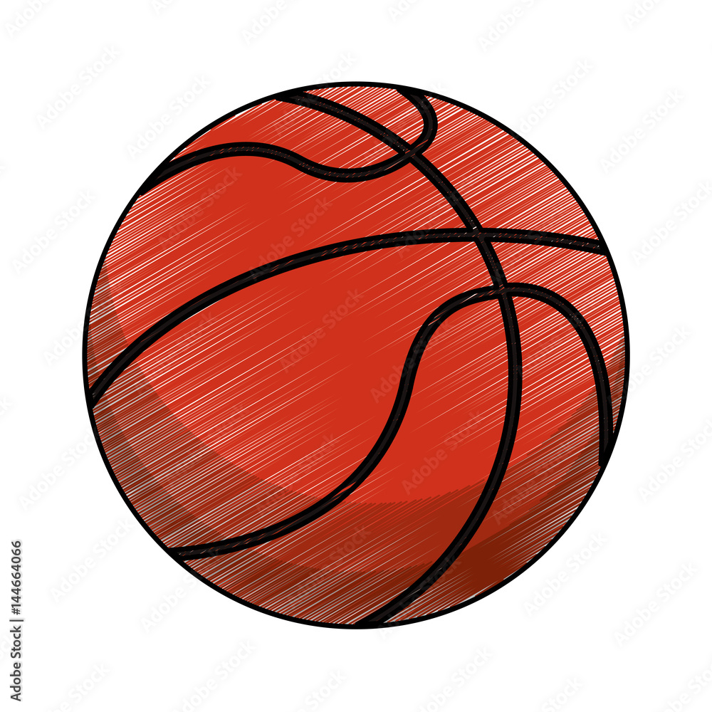 drawing basketball ball equipment vector illustration eps 10 Stock Vector |  Adobe Stock