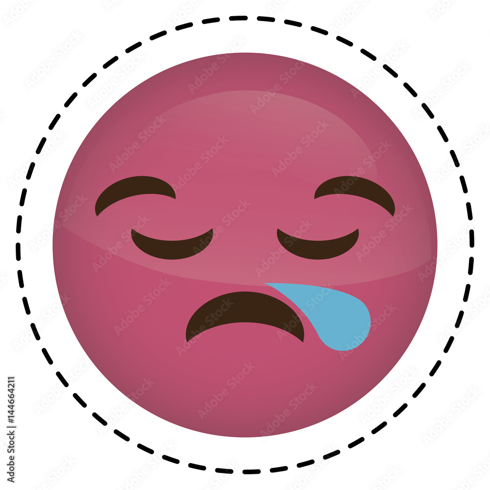 sad cartoon face icon over white background. colorful design. vector illustration