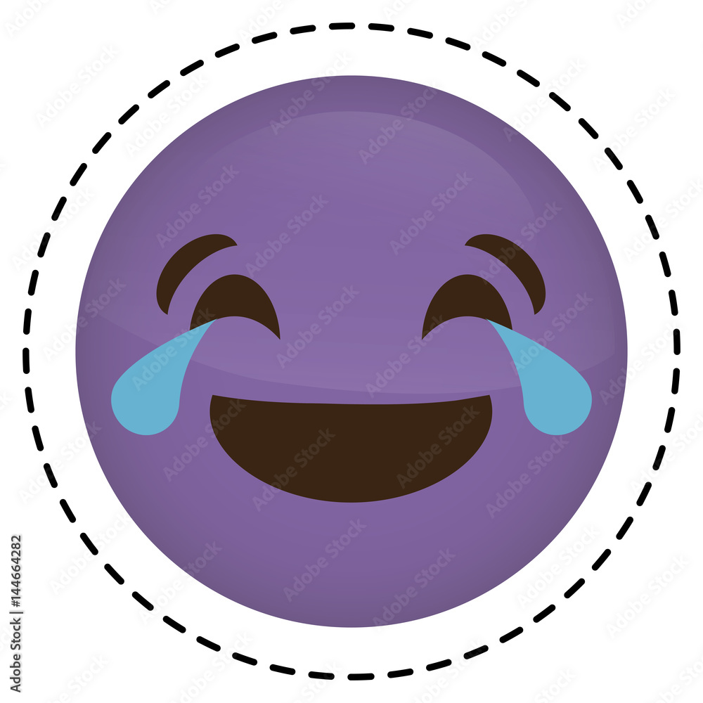 laughing cartoon face icon over white background. colorful design. vector illustration laughing cartoon face icon over white background. colorful design. vector illustration