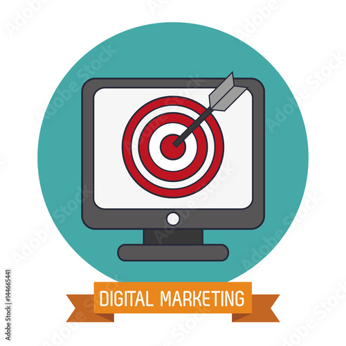 digital marketing online target objetive vector illustration eps 10