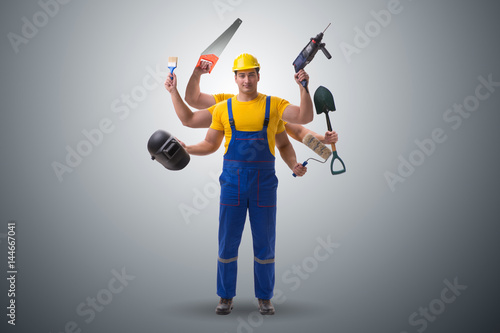 Jack of all trades concept with worker