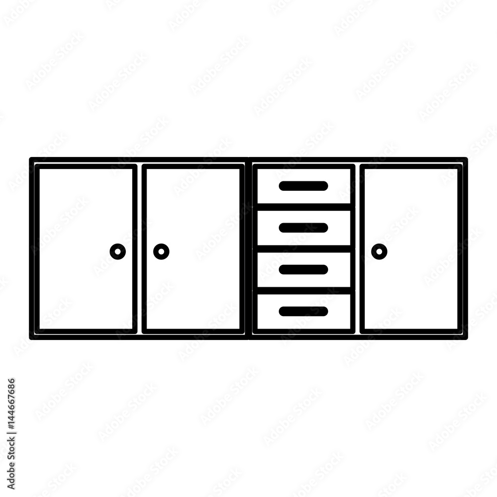 monochrome sketch of kitchen cabinets with stove and oven Stock Vector  Image  Art  Alamy