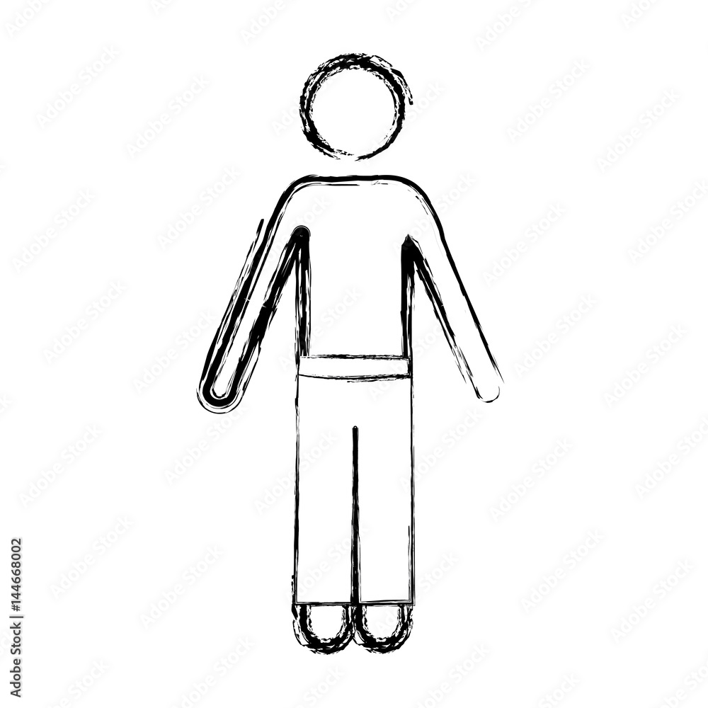 blurred silhouette pictogram of man in front view with t-shirt and pants vector illustration blurred silhouette pictogram of man in front view with t-shirt and pants vector illustration