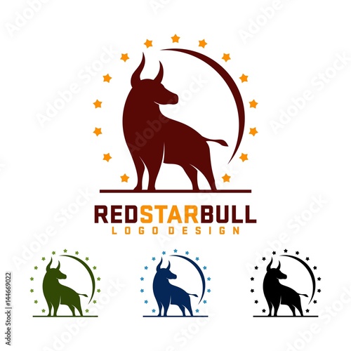 Bull Logo Red Bull Yellow Star Design Logo Vector Stock Vector Adobe Stock Bull Logo Red Bull Yellow Star Design Logo Vector Stock Vector Adobe Stock