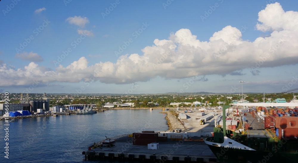 Barbados pier, Caribbean View of the Barbados waterfront 
