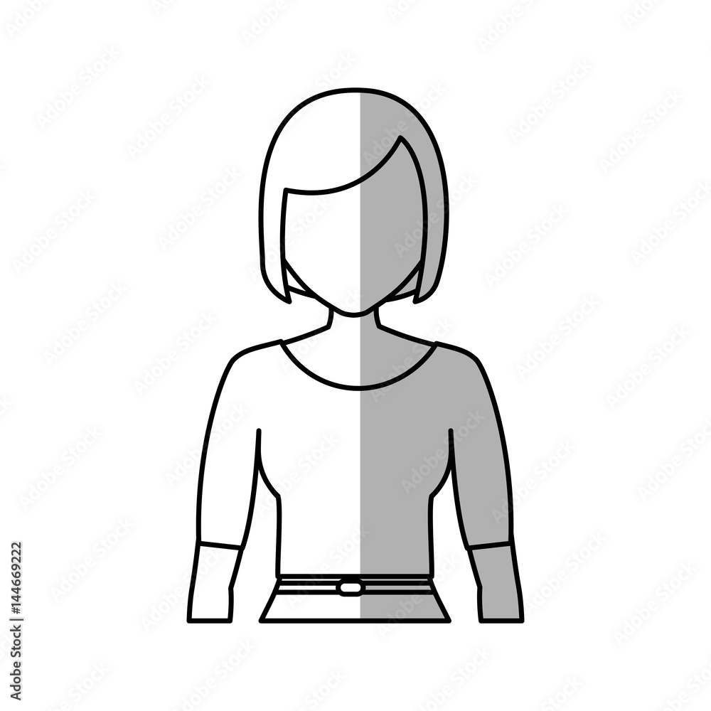 Fototapeta premium woman cartoon icon over white background. vector illustration