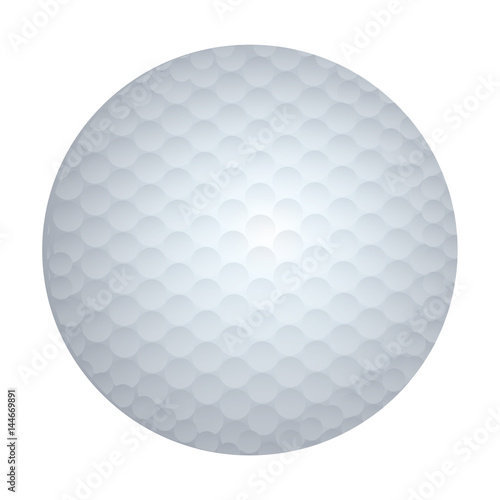 realistic white silhouette golf ball sport element vector illustration