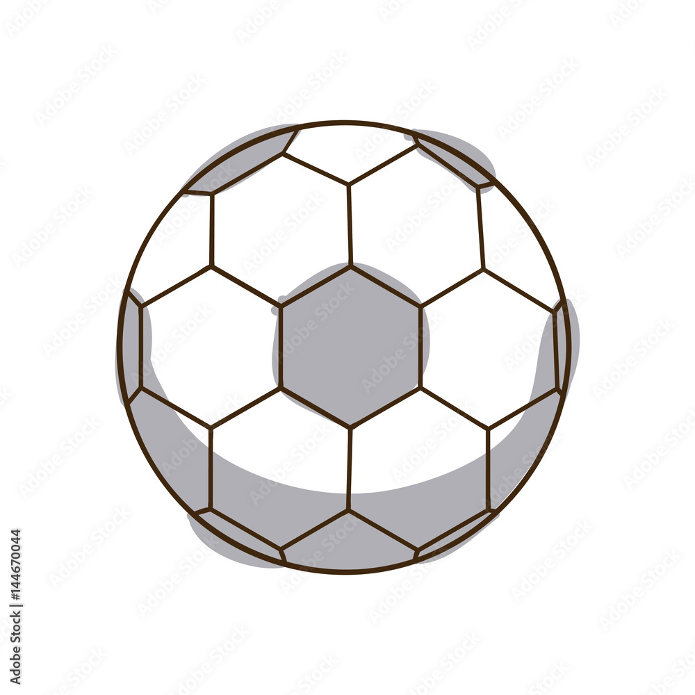 Fototapeta premium monochrome silhouette soccer ball element sport vector illustration