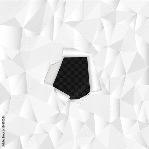 Crumpled sheet torn. Belov on a rumpled sheet of Dirk. A hole in the center, wrinkled white paper.
