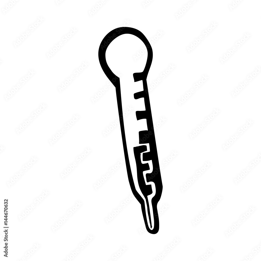 monochrome silhouette sketch thermometer with temperature scale vector  illustration Stock Vector | Adobe Stock