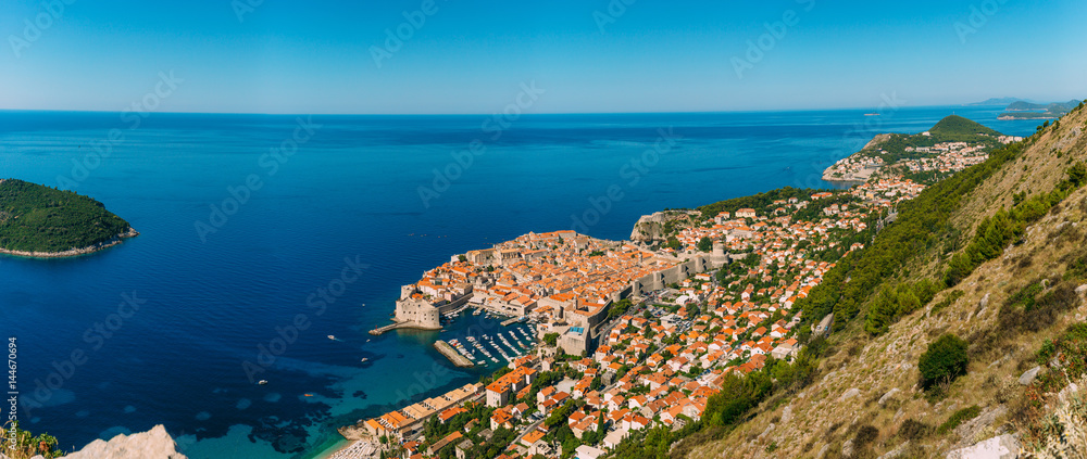 Dubrovnik Old Town view from the observation deck. Croatia.