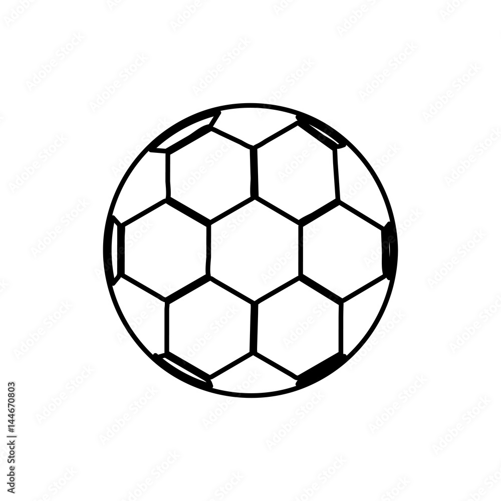 monochrome contour of soccer ball vector illustration monochrome contour of soccer ball vector illustration