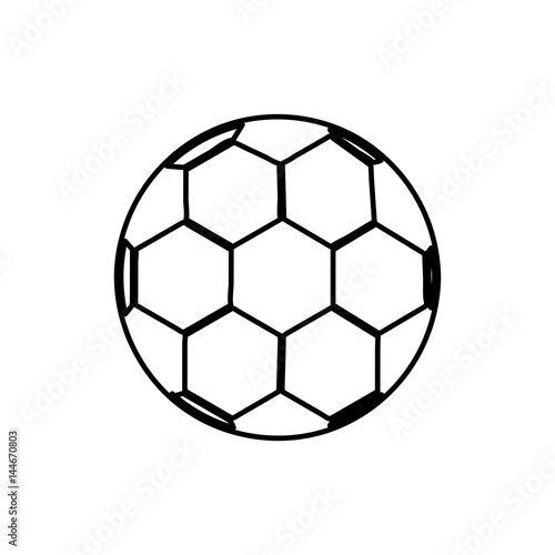 monochrome contour of soccer ball vector illustration
