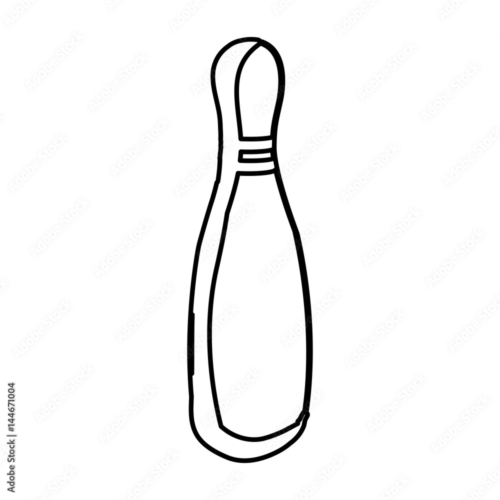 monochrome contour of bowling pine vector illustration monochrome contour of bowling pine vector illustration