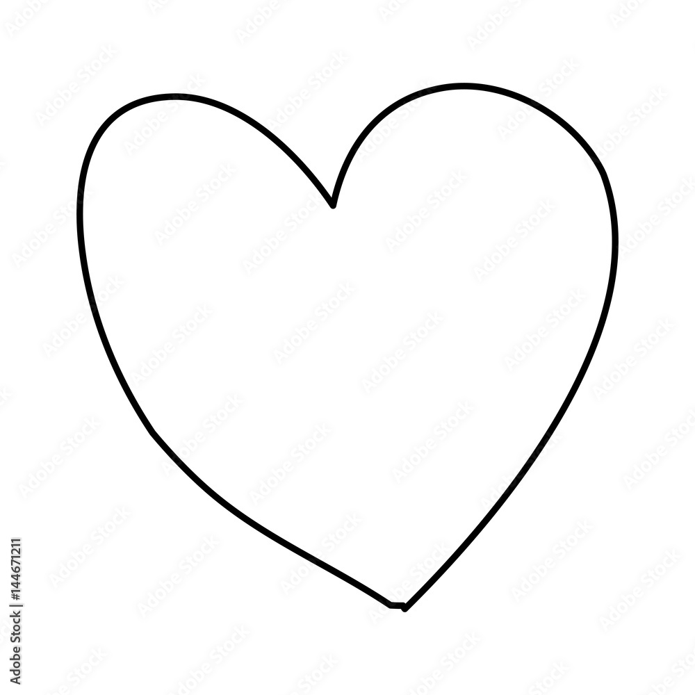 monochrome hand drawn contour of heart vector illustration monochrome hand drawn contour of heart vector illustration