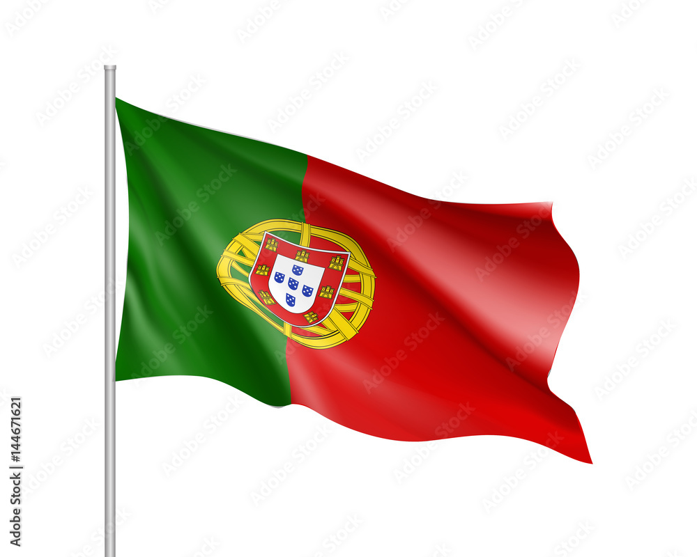 National Flag Of Portugal Country Patriotic Sign In Official Nation 