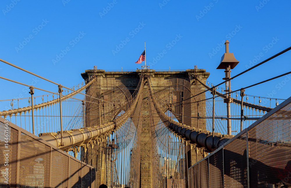 Fototapeta premium Brooklyn Bridge, nikt, Nowy Jork USA