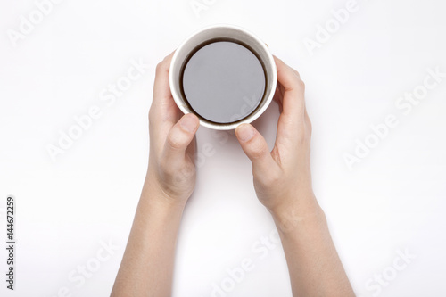 woman(female) hand hold a - isolated white