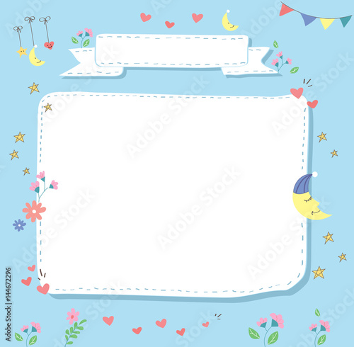 cute baby shower card vector