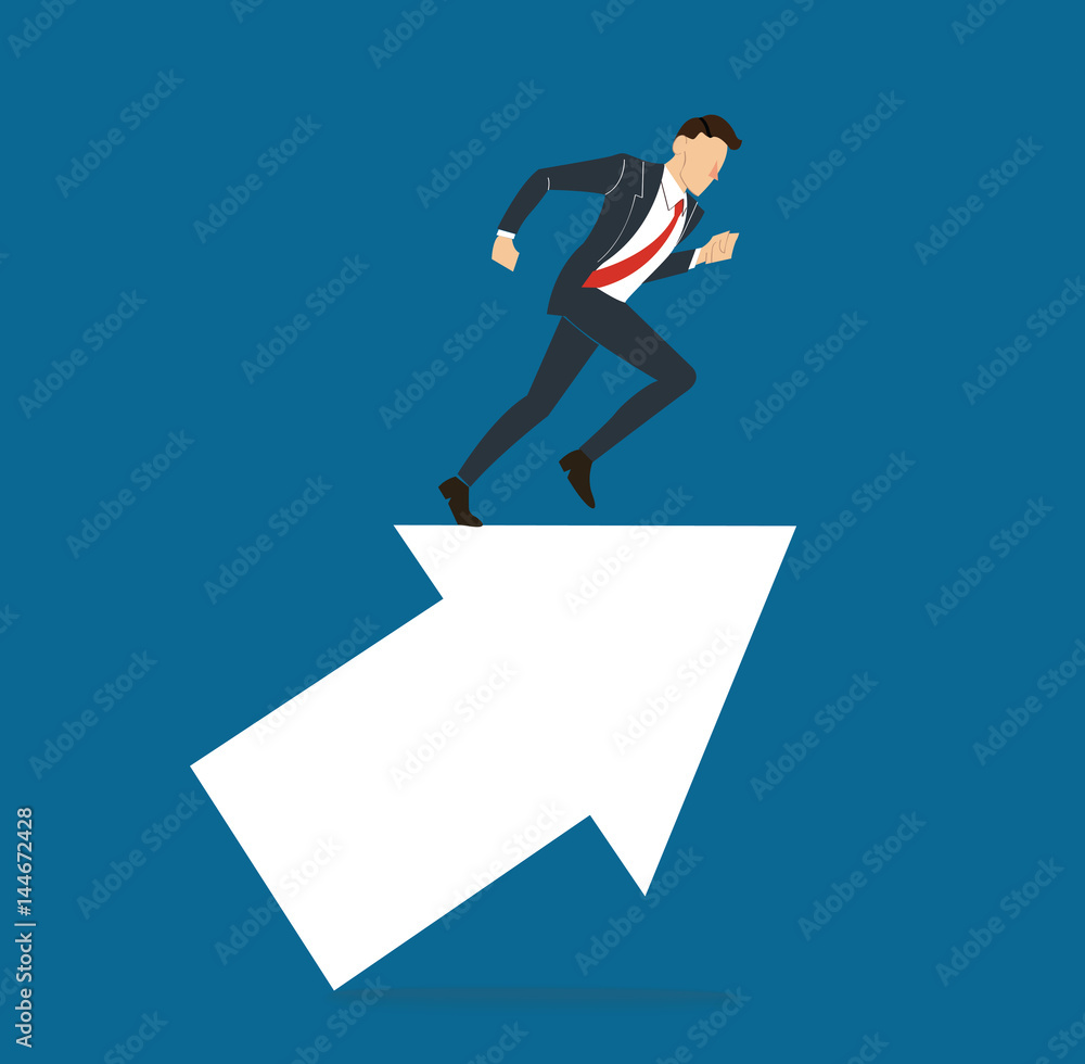 businessman running on arrow concept business vector illustration businessman running on arrow concept business vector illustration
