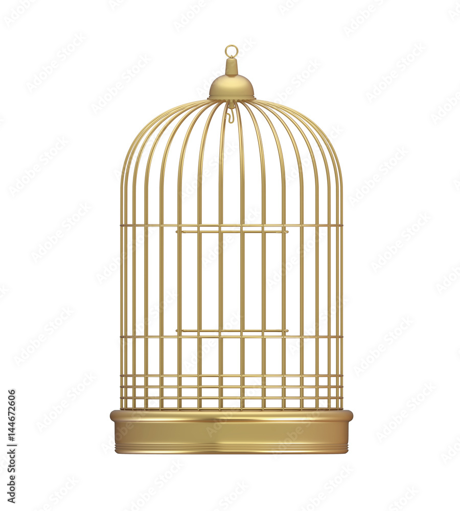 Golden Birdcage Isolated Golden Birdcage Isolated