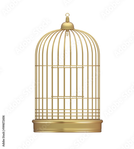 Tablou canvas Golden Birdcage Isolated