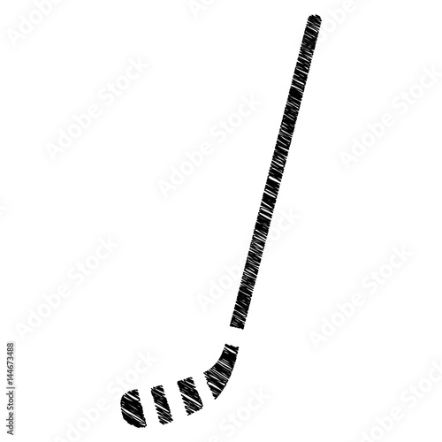 silhouette drawing ice hockey stick icon vector illustration