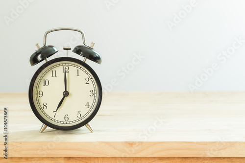 Alarm clock on tabletop